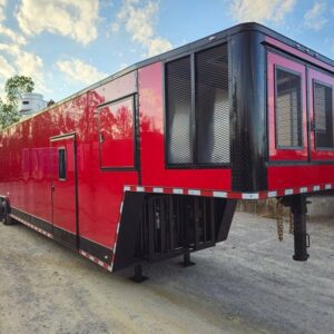 8.5' X 49' Red Food Event Catering Concession Trailer