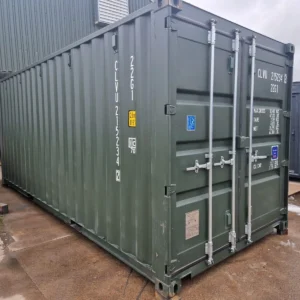 New 20Ft Shipping Container One Trip Green Easy Opening Door