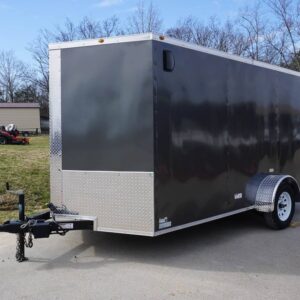 7x12 Enclosed Charcoal Trailer with Silver ATP 3500lb Axle Storage
