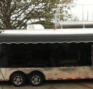 Enclosed Trailer 8.5'x28' Black - Extended Roof Observation Deck Storage