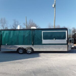 8.5' x 24' Concession Food Trailer Emerald Green With Appliances